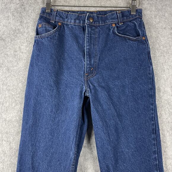 Vintage Levis Jeans Womens 28x27 Medium Wash White Tab Two Horse Patch 80s - Picture 2 of 16